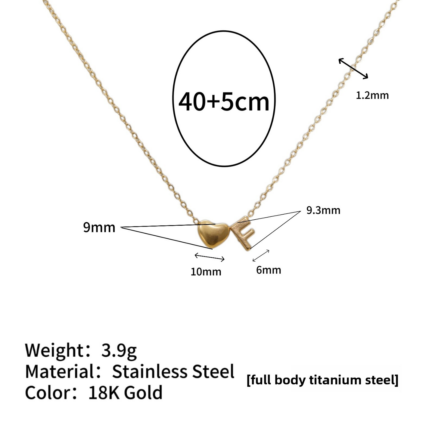 Tiny Initial Necklaces 14k Golden Heart Letter A-Z Necklace Dainty Heart Name Necklace Personalized Initial Tag Pendant Birthday Gifts Anniversary Gifts Jewelry for Women Girls Christmas Gifts