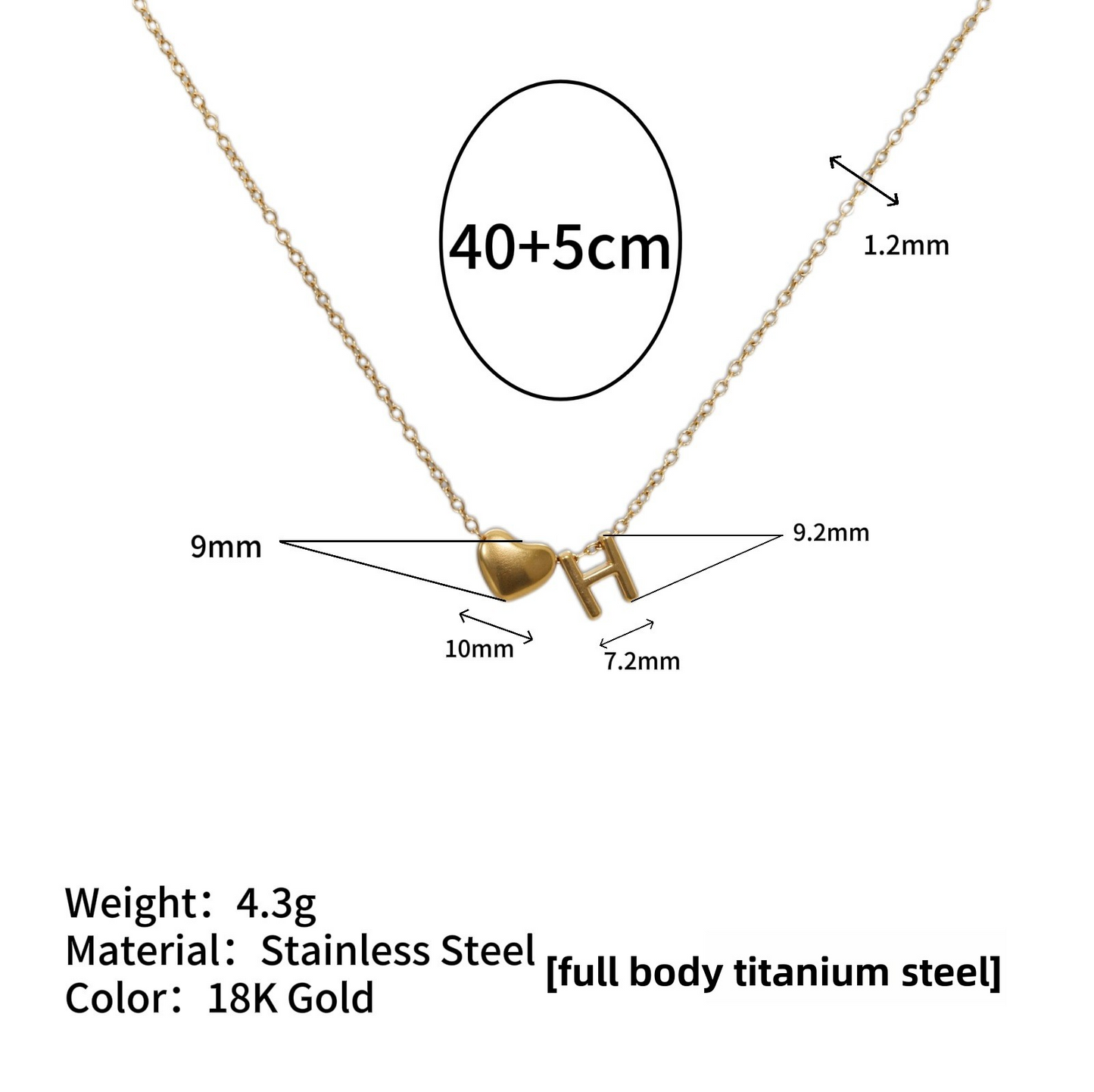 Tiny Initial Necklaces 14k Golden Heart Letter A-Z Necklace Dainty Heart Name Necklace Personalized Initial Tag Pendant Birthday Gifts Anniversary Gifts Jewelry for Women Girls Christmas Gifts