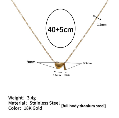 Tiny Initial Necklaces 14k Golden Heart Letter A-Z Necklace Dainty Heart Name Necklace Personalized Initial Tag Pendant Birthday Gifts Anniversary Gifts Jewelry for Women Girls Christmas Gifts
