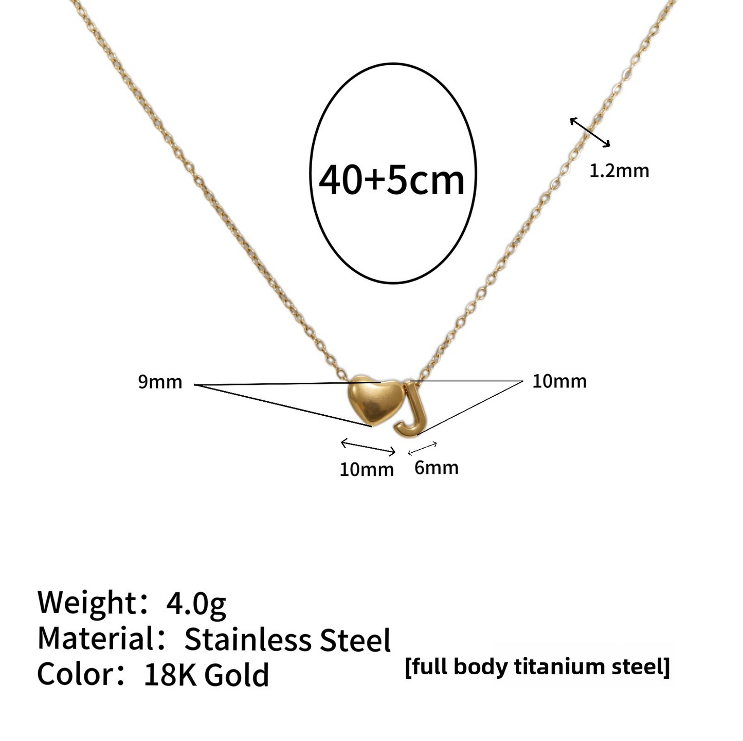 Tiny Initial Necklaces 14k Golden Heart Letter A-Z Necklace Dainty Heart Name Necklace Personalized Initial Tag Pendant Birthday Gifts Anniversary Gifts Jewelry for Women Girls Christmas Gifts