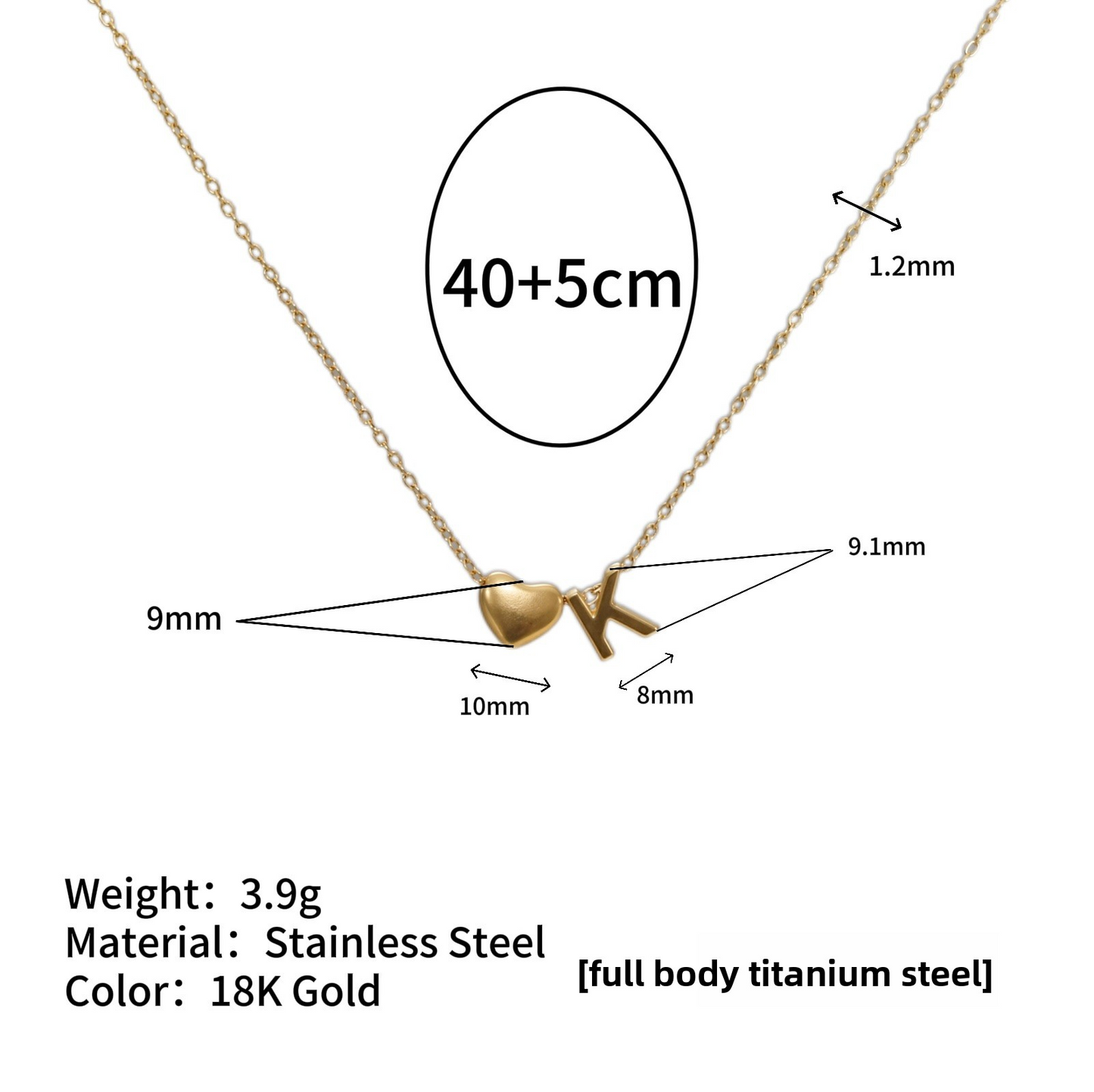 Tiny Initial Necklaces 14k Golden Heart Letter A-Z Necklace Dainty Heart Name Necklace Personalized Initial Tag Pendant Birthday Gifts Anniversary Gifts Jewelry for Women Girls Christmas Gifts