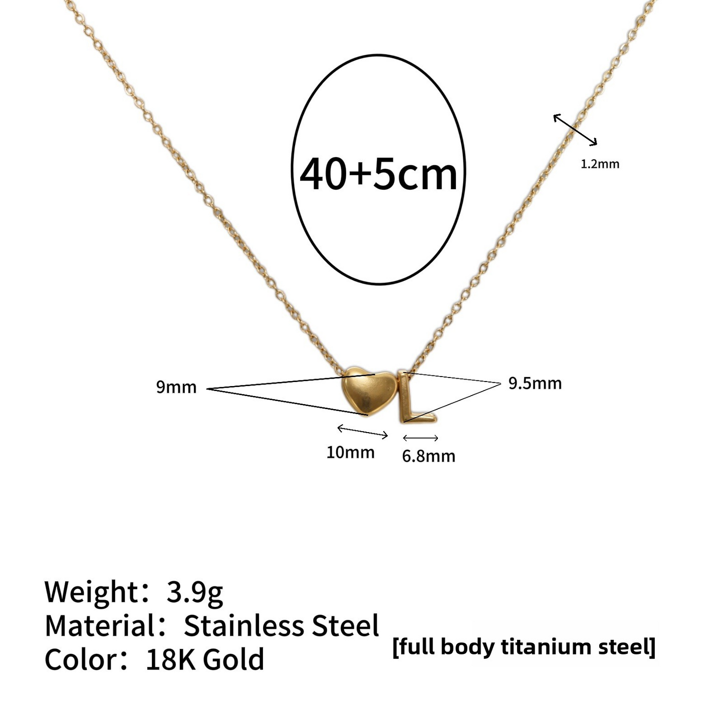 Tiny Initial Necklaces 14k Golden Heart Letter A-Z Necklace Dainty Heart Name Necklace Personalized Initial Tag Pendant Birthday Gifts Anniversary Gifts Jewelry for Women Girls Christmas Gifts