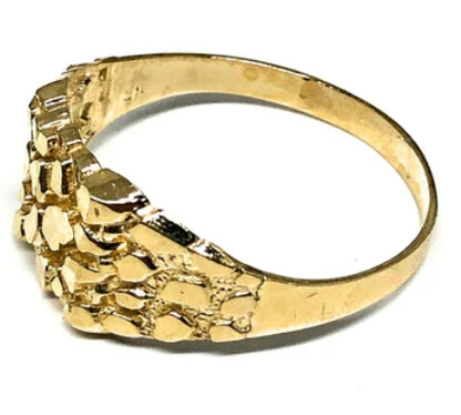 14K SOLID GOLD YELLOW CLASSIC NUGGET RING (MED,LG)