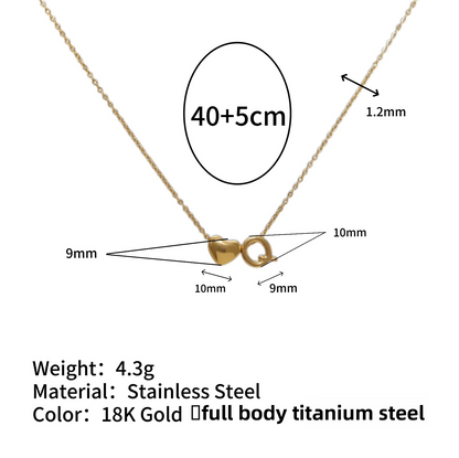 Tiny Initial Necklaces 14k Golden Heart Letter A-Z Necklace Dainty Heart Name Necklace Personalized Initial Tag Pendant Birthday Gifts Anniversary Gifts Jewelry for Women Girls Christmas Gifts
