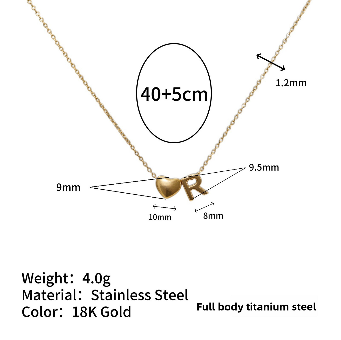 Tiny Initial Necklaces 14k Golden Heart Letter A-Z Necklace Dainty Heart Name Necklace Personalized Initial Tag Pendant Birthday Gifts Anniversary Gifts Jewelry for Women Girls Christmas Gifts