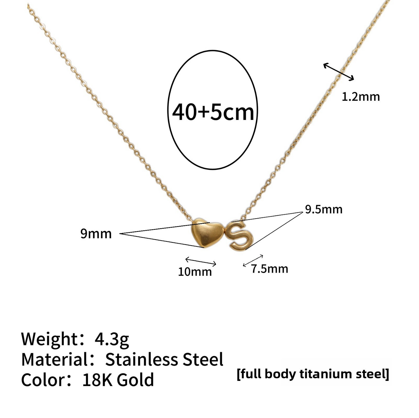 Tiny Initial Necklaces 14k Golden Heart Letter A-Z Necklace Dainty Heart Name Necklace Personalized Initial Tag Pendant Birthday Gifts Anniversary Gifts Jewelry for Women Girls Christmas Gifts