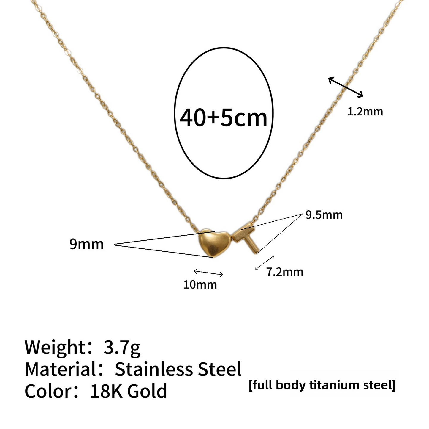 Tiny Initial Necklaces 14k Golden Heart Letter A-Z Necklace Dainty Heart Name Necklace Personalized Initial Tag Pendant Birthday Gifts Anniversary Gifts Jewelry for Women Girls Christmas Gifts