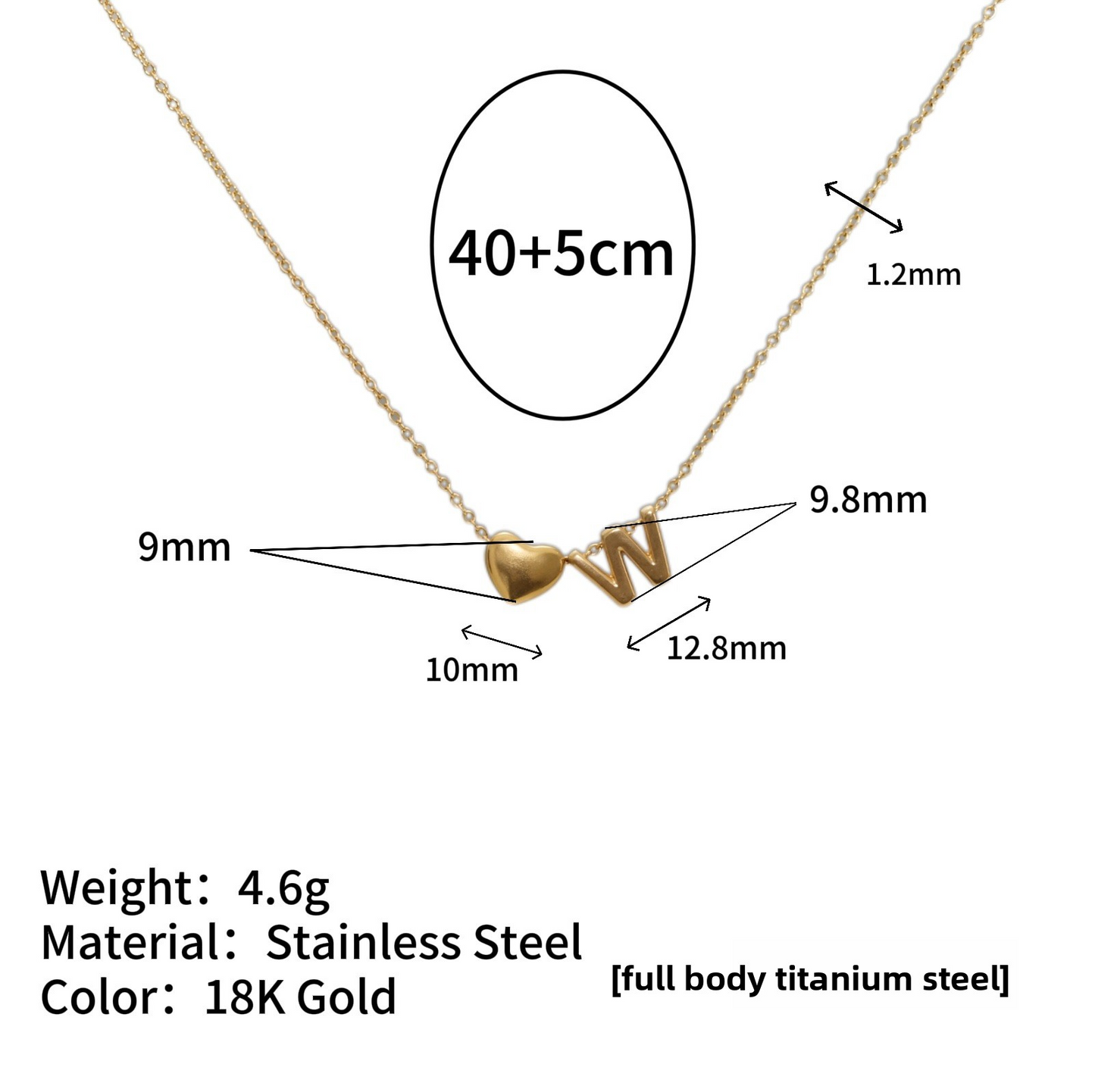 Tiny Initial Necklaces 14k Golden Heart Letter A-Z Necklace Dainty Heart Name Necklace Personalized Initial Tag Pendant Birthday Gifts Anniversary Gifts Jewelry for Women Girls Christmas Gifts