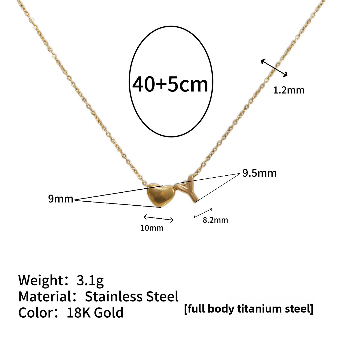 Tiny Initial Necklaces 14k Golden Heart Letter A-Z Necklace Dainty Heart Name Necklace Personalized Initial Tag Pendant Birthday Gifts Anniversary Gifts Jewelry for Women Girls Christmas Gifts