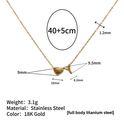 Tiny Initial Necklaces 14k Golden Heart Letter A-Z Necklace Dainty Heart Name Necklace Personalized Initial Tag Pendant Birthday Gifts Anniversary Gifts Jewelry for Women Girls Christmas Gifts
