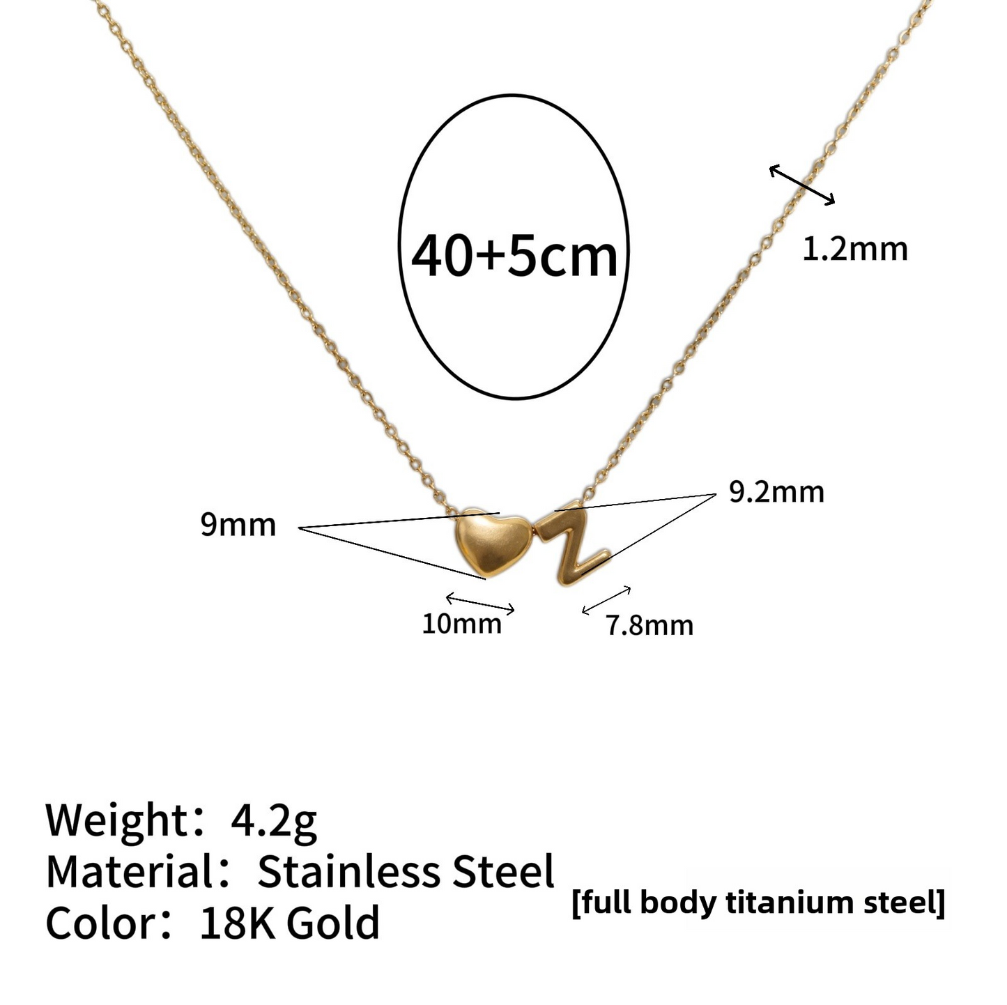 Tiny Initial Necklaces 14k Golden Heart Letter A-Z Necklace Dainty Heart Name Necklace Personalized Initial Tag Pendant Birthday Gifts Anniversary Gifts Jewelry for Women Girls Christmas Gifts