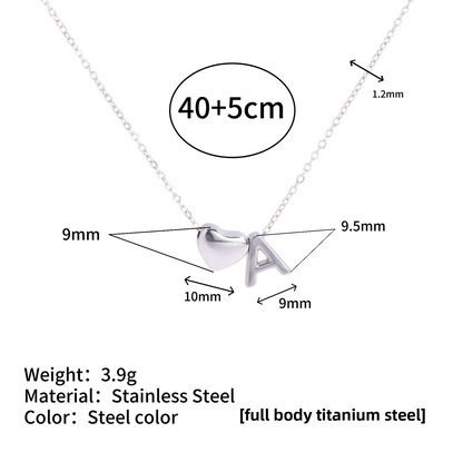 Tiny Initial Necklaces 14k Golden Heart Letter A-Z Necklace Dainty Heart Name Necklace Personalized Initial Tag Pendant Birthday Gifts Anniversary Gifts Jewelry for Women Girls Christmas Gifts