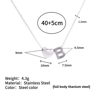 Tiny Initial Necklaces 14k Golden Heart Letter A-Z Necklace Dainty Heart Name Necklace Personalized Initial Tag Pendant Birthday Gifts Anniversary Gifts Jewelry for Women Girls Christmas Gifts