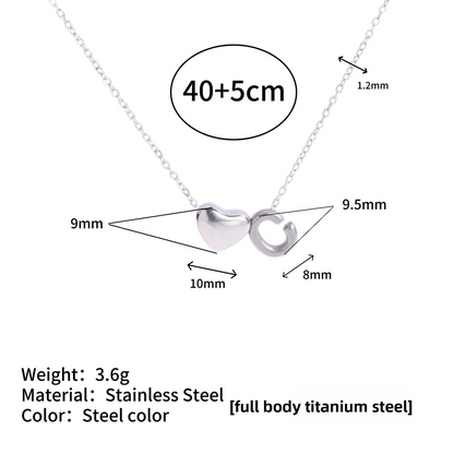 Tiny Initial Necklaces 14k Golden Heart Letter A-Z Necklace Dainty Heart Name Necklace Personalized Initial Tag Pendant Birthday Gifts Anniversary Gifts Jewelry for Women Girls Christmas Gifts