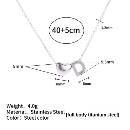 Tiny Initial Necklaces 14k Golden Heart Letter A-Z Necklace Dainty Heart Name Necklace Personalized Initial Tag Pendant Birthday Gifts Anniversary Gifts Jewelry for Women Girls Christmas Gifts