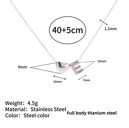 Tiny Initial Necklaces 14k Golden Heart Letter A-Z Necklace Dainty Heart Name Necklace Personalized Initial Tag Pendant Birthday Gifts Anniversary Gifts Jewelry for Women Girls Christmas Gifts