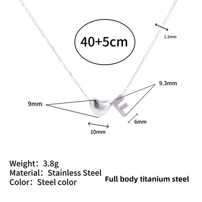 Tiny Initial Necklaces 14k Golden Heart Letter A-Z Necklace Dainty Heart Name Necklace Personalized Initial Tag Pendant Birthday Gifts Anniversary Gifts Jewelry for Women Girls Christmas Gifts