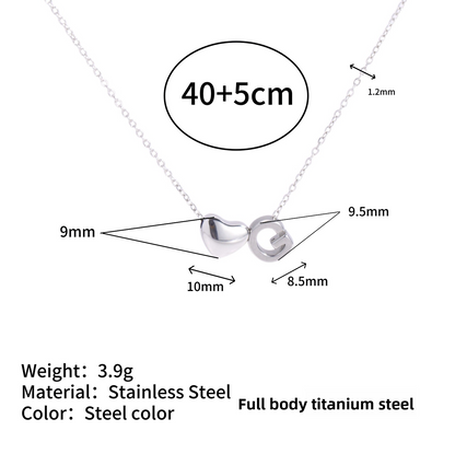 Tiny Initial Necklaces 14k Golden Heart Letter A-Z Necklace Dainty Heart Name Necklace Personalized Initial Tag Pendant Birthday Gifts Anniversary Gifts Jewelry for Women Girls Christmas Gifts