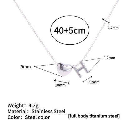 Tiny Initial Necklaces 14k Golden Heart Letter A-Z Necklace Dainty Heart Name Necklace Personalized Initial Tag Pendant Birthday Gifts Anniversary Gifts Jewelry for Women Girls Christmas Gifts