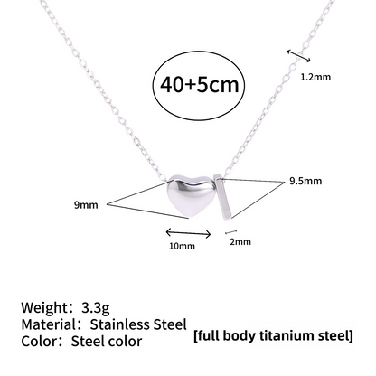 Tiny Initial Necklaces 14k Golden Heart Letter A-Z Necklace Dainty Heart Name Necklace Personalized Initial Tag Pendant Birthday Gifts Anniversary Gifts Jewelry for Women Girls Christmas Gifts