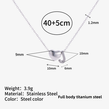 Tiny Initial Necklaces 14k Golden Heart Letter A-Z Necklace Dainty Heart Name Necklace Personalized Initial Tag Pendant Birthday Gifts Anniversary Gifts Jewelry for Women Girls Christmas Gifts