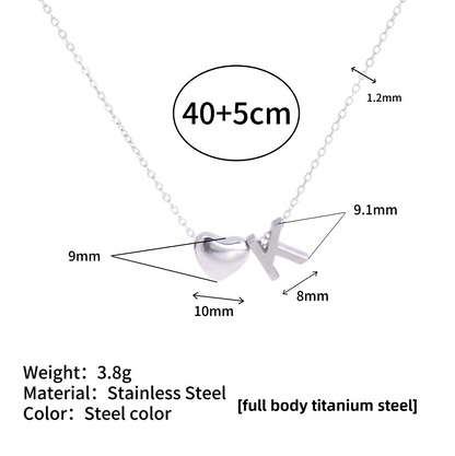 Tiny Initial Necklaces 14k Golden Heart Letter A-Z Necklace Dainty Heart Name Necklace Personalized Initial Tag Pendant Birthday Gifts Anniversary Gifts Jewelry for Women Girls Christmas Gifts