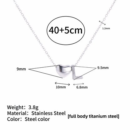 Tiny Initial Necklaces 14k Golden Heart Letter A-Z Necklace Dainty Heart Name Necklace Personalized Initial Tag Pendant Birthday Gifts Anniversary Gifts Jewelry for Women Girls Christmas Gifts