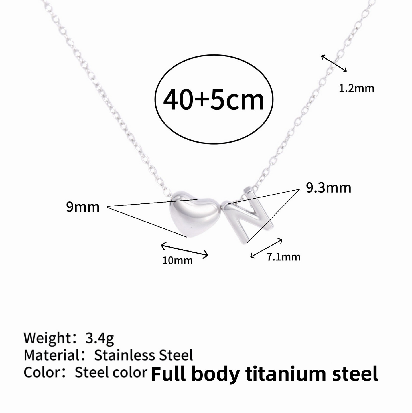 Tiny Initial Necklaces 14k Golden Heart Letter A-Z Necklace Dainty Heart Name Necklace Personalized Initial Tag Pendant Birthday Gifts Anniversary Gifts Jewelry for Women Girls Christmas Gifts