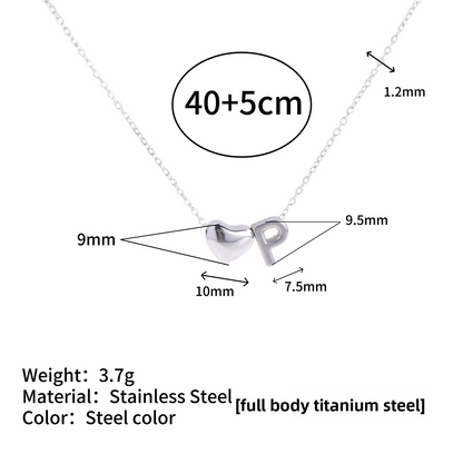 Tiny Initial Necklaces 14k Golden Heart Letter A-Z Necklace Dainty Heart Name Necklace Personalized Initial Tag Pendant Birthday Gifts Anniversary Gifts Jewelry for Women Girls Christmas Gifts