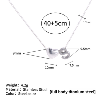 Tiny Initial Necklaces 14k Golden Heart Letter A-Z Necklace Dainty Heart Name Necklace Personalized Initial Tag Pendant Birthday Gifts Anniversary Gifts Jewelry for Women Girls Christmas Gifts