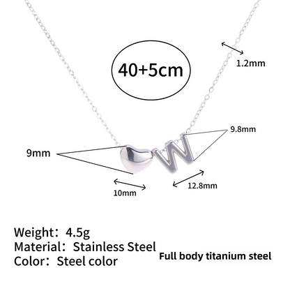 Tiny Initial Necklaces 14k Golden Heart Letter A-Z Necklace Dainty Heart Name Necklace Personalized Initial Tag Pendant Birthday Gifts Anniversary Gifts Jewelry for Women Girls Christmas Gifts