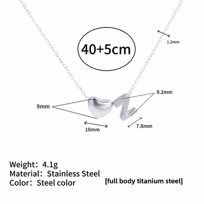 Tiny Initial Necklaces 14k Golden Heart Letter A-Z Necklace Dainty Heart Name Necklace Personalized Initial Tag Pendant Birthday Gifts Anniversary Gifts Jewelry for Women Girls Christmas Gifts