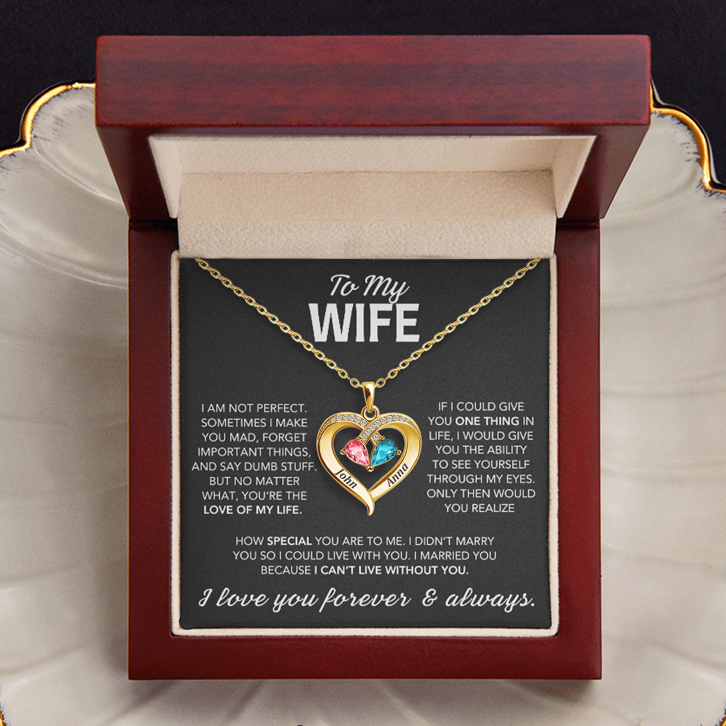 Always Yours - Birthstone Heart Necklace