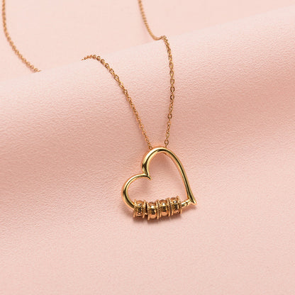 "Heart of Our Family" Necklace with Names Engraving & Forever Rose Box