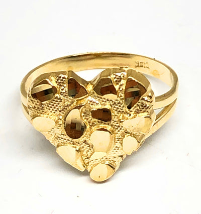 14K SOLID GOLD YELLOW CLASSIC NUGGET RING (MED,LG)