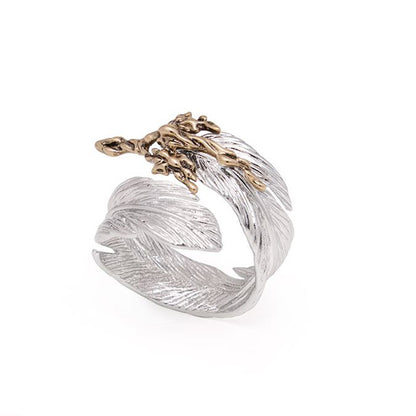Engraved Angel Feather Ring Gift Set