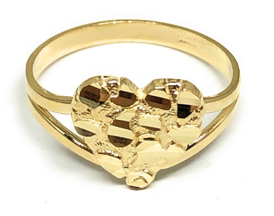 14K SOLID GOLD YELLOW CLASSIC NUGGET RING (MED,LG)
