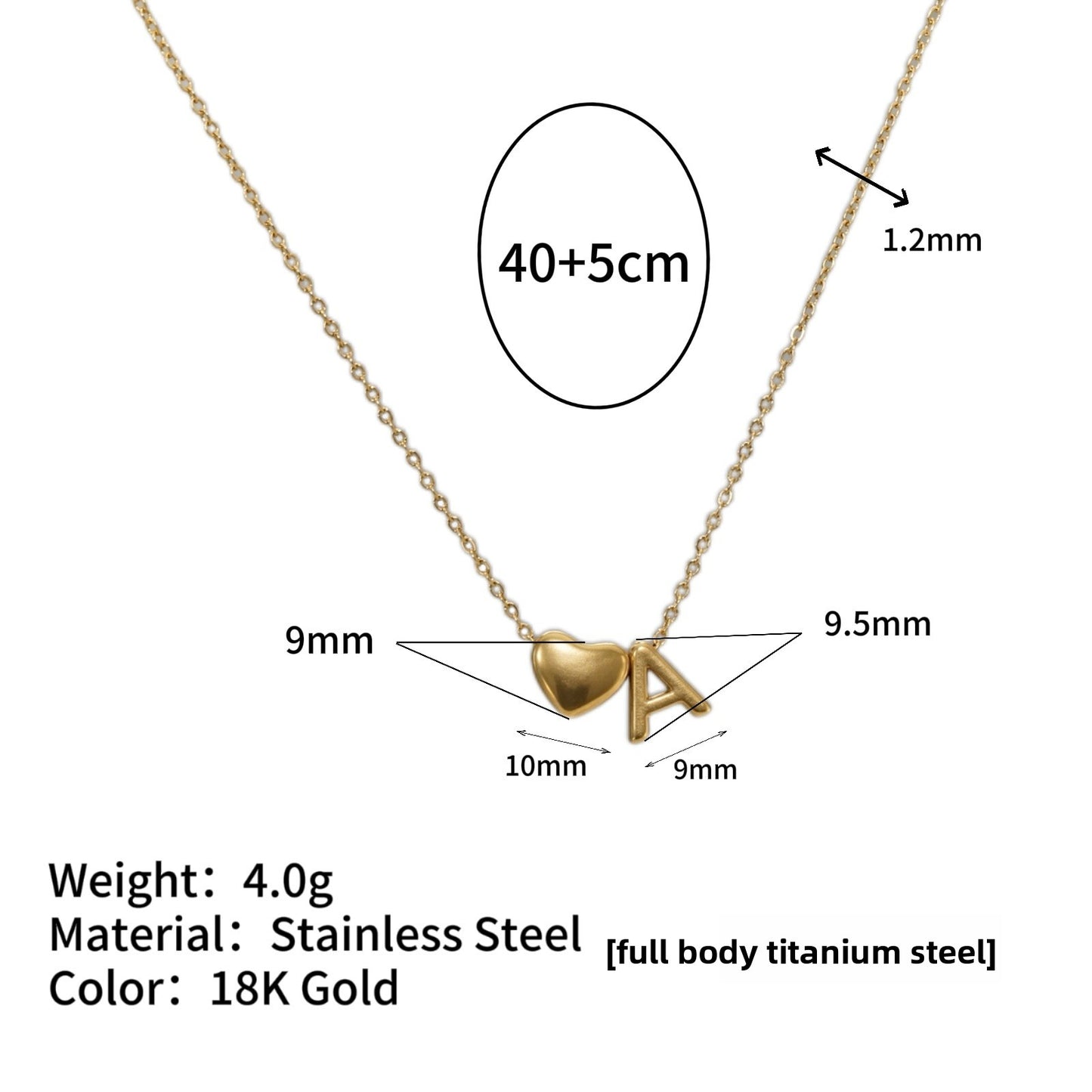 Tiny Initial Necklaces 14k Golden Heart Letter A-Z Necklace Dainty Heart Name Necklace Personalized Initial Tag Pendant Birthday Gifts Anniversary Gifts Jewelry for Women Girls Christmas Gifts